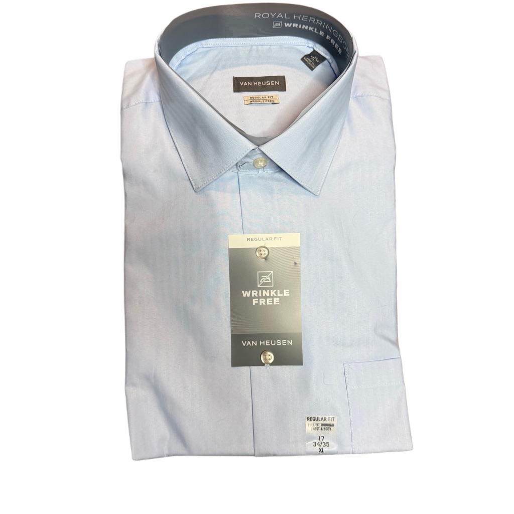 Van Heusen Men’s Size Xl Neck 17 Sky Blue Dress Shirt Nwt